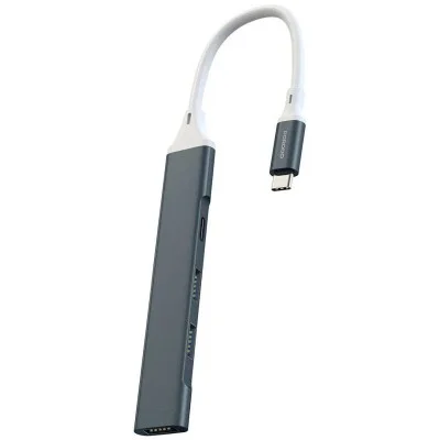 Porodo ALUMINUM Multi-Port USB-C Hub 5Gbps Data Transfer - Gray
